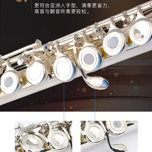 莱曼长笛乐器16/17开闭孔镀银C调E键曲列式学生入门专业考级演奏