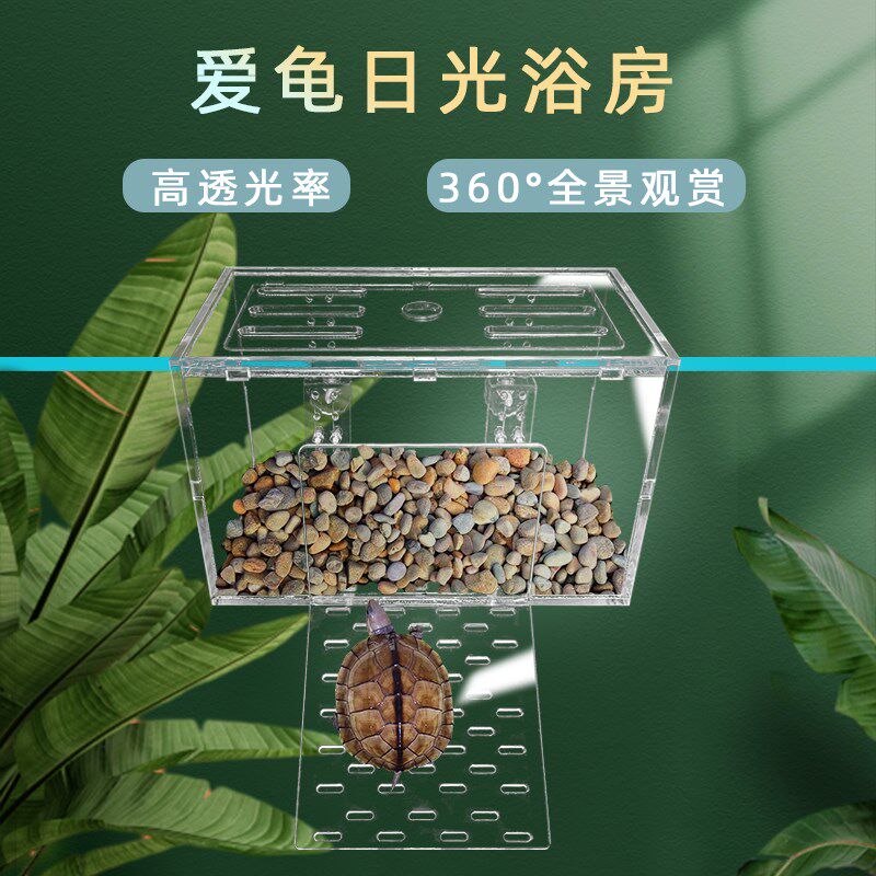 乌龟晒背暖房龟窝产蛋高水位爬台龟缸造景别墅深水防逃脱休息浮台