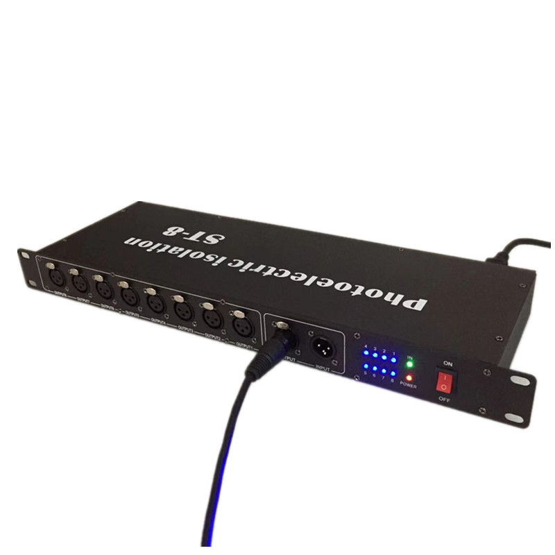 舞台灯光信号放大器DMX512分配器光电隔离4路8路光束帕灯信号强器