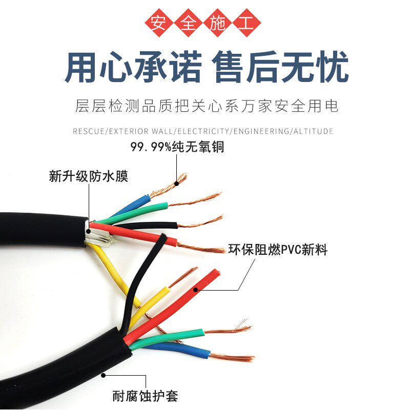 国标电缆线空调专用电缆线空调内外机连接线电源线信号线4/5五芯