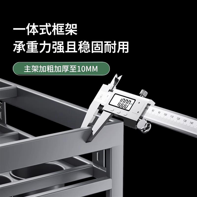 厨房调味拉篮抽屉式橱柜双层置物架刀具菜板收纳不锈钢抽拉调料架