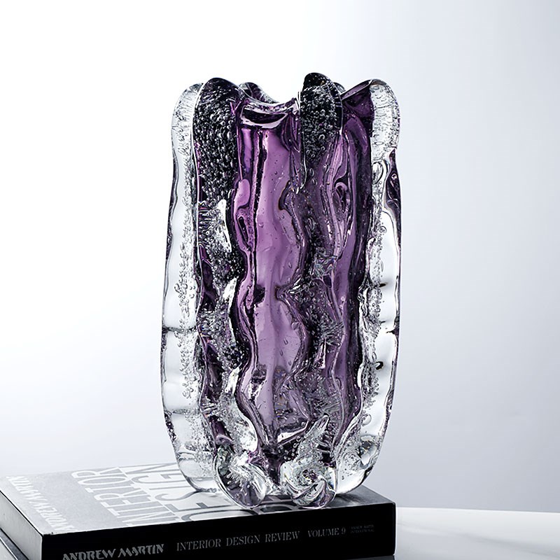 轻奢创意花边气泡琉璃花瓶艺术摆件客厅玄关水养插花瓶家居软装饰