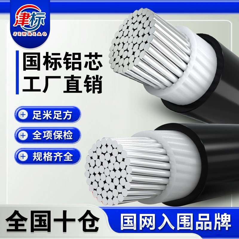 国标铝芯电缆线单芯35 95 120 150 240 300 630平方架空铝线电线