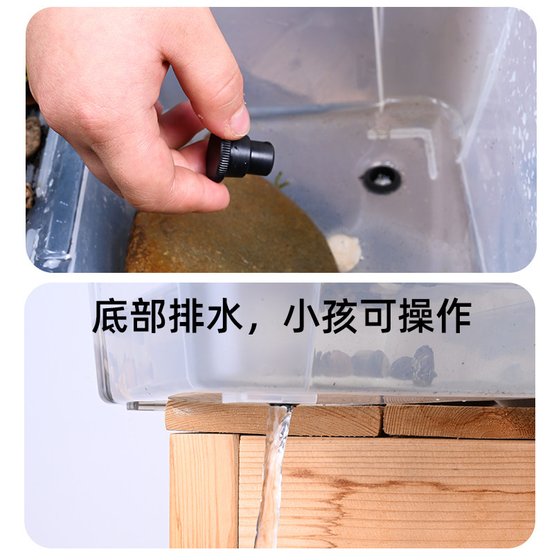 乌龟饲养缸巴西草龟专用缸生态造景别墅特大号水陆两用盒植物套餐