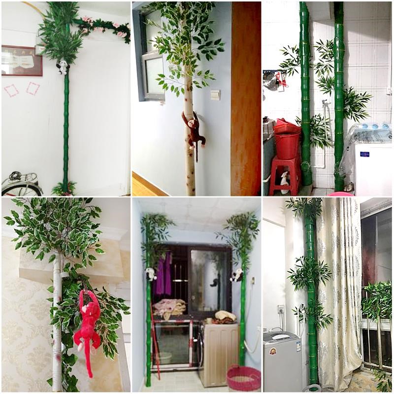 仿真竹子树皮假花藤条植物包下水管道装饰空调暖气管燃气遮挡管子