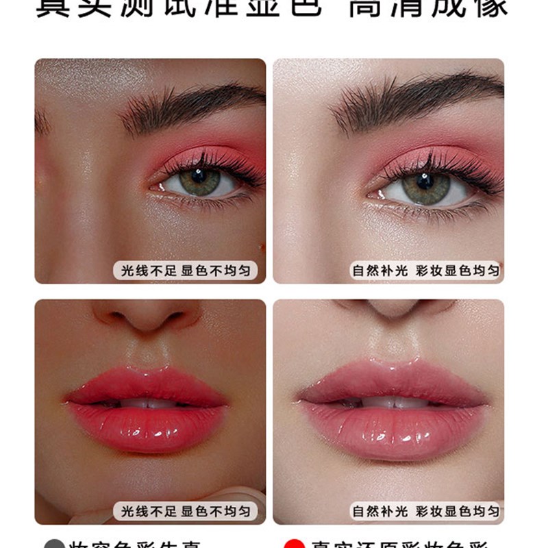 德系轻奢化妆镜台式桌面led带灯充电梳妆台镜补光镜美妆智能家用
