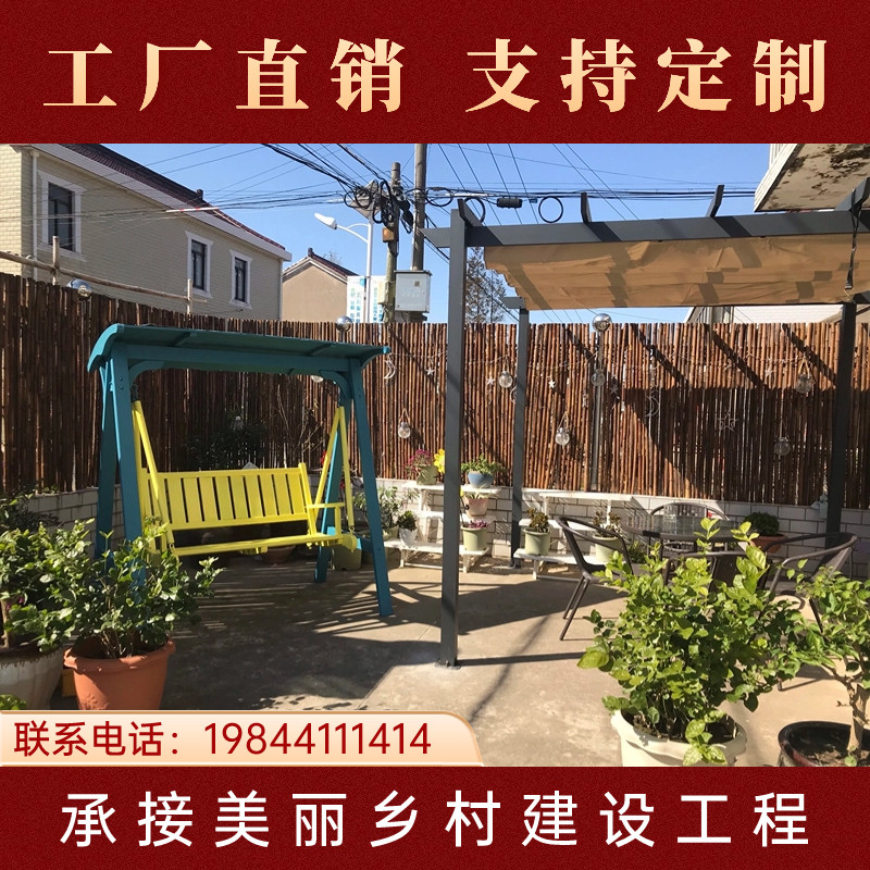 竹篱笆栅栏竹子围栏户外竹排门碳化防腐庭院院子院墙花园围墙护栏