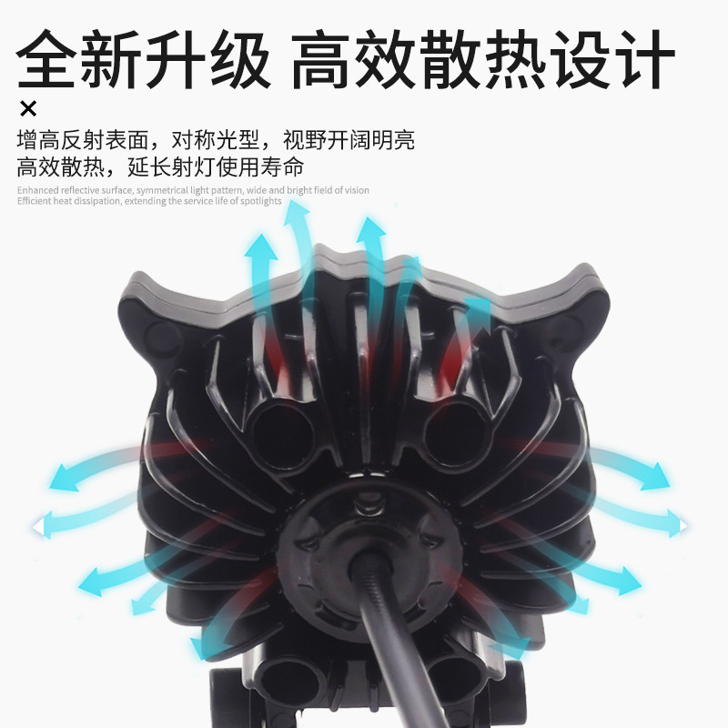 电动车射灯摩托外置猫头鹰超亮led大灯小牛双眼强光铺路鹰眼射灯