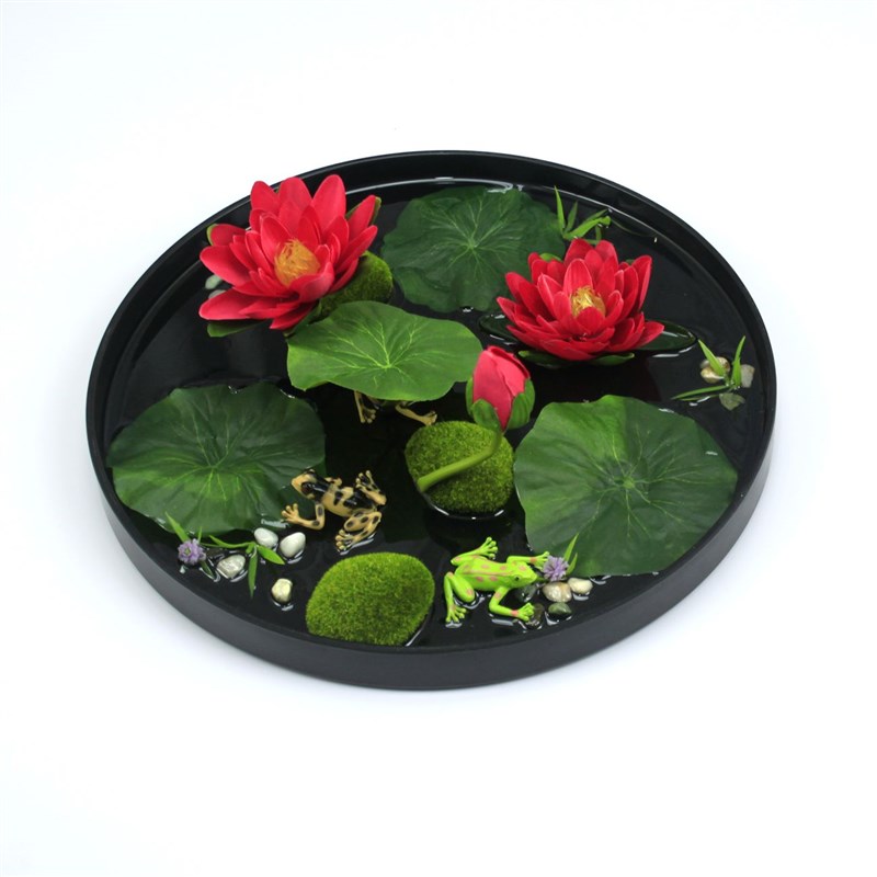 仿真荷花摆件装饰餐桌中心摆放花盘花莲花桌面假花盆景桌面