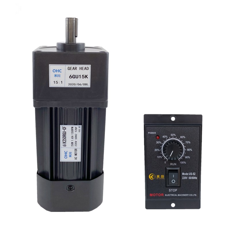 调速减速电机6IK180/250/400W交流定速马达单相220V三相380V禾川