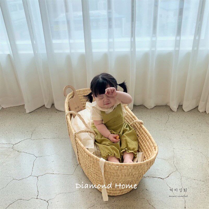 ins婴儿编织提篮睡篮新生儿手提篮车载便携宝宝摇篮床拍照草编篮