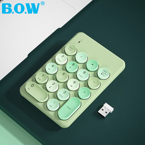 BOW航世台式电脑无线小数字键盘笔记本usb外接银行会计收银出纳蓝