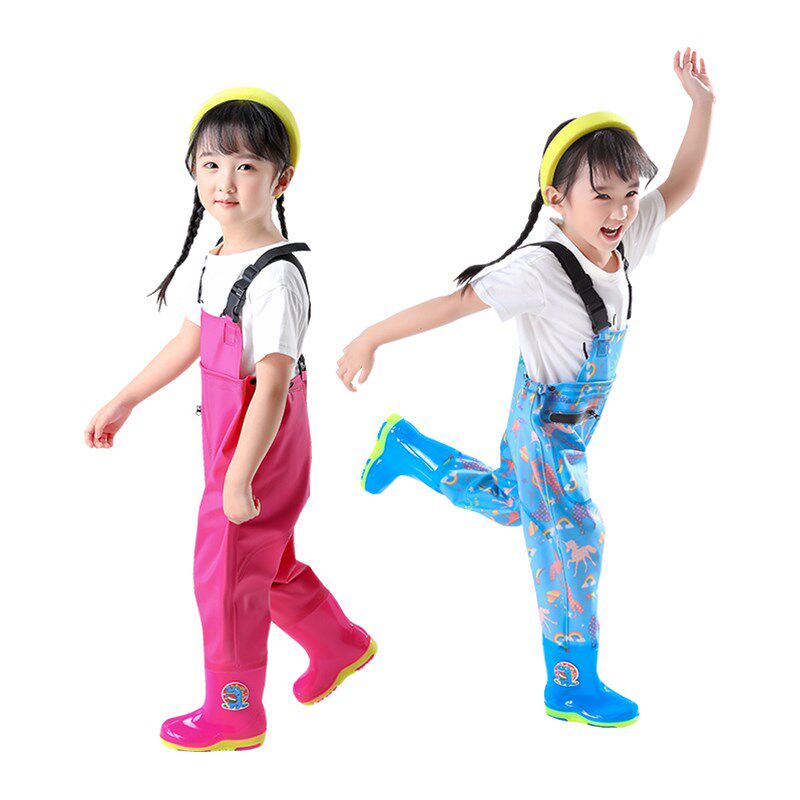 儿童玩水连体衣赶海装备沙滩摸鱼下水服涉水幼儿园雨裤鞋一体全身