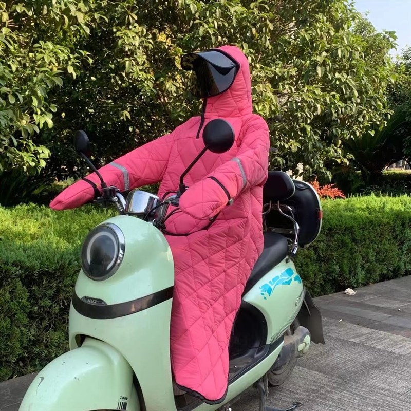 电动车挡风被冬季2025新款加绒保暖加厚防寒骑车棉衣电瓶车挡风衣