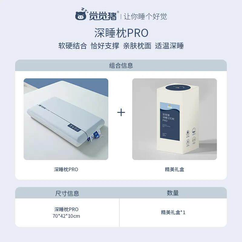 觉觉猪记忆枕第2代深睡pro慢回弹枕头双芯升级护颈记忆枕侧睡好物