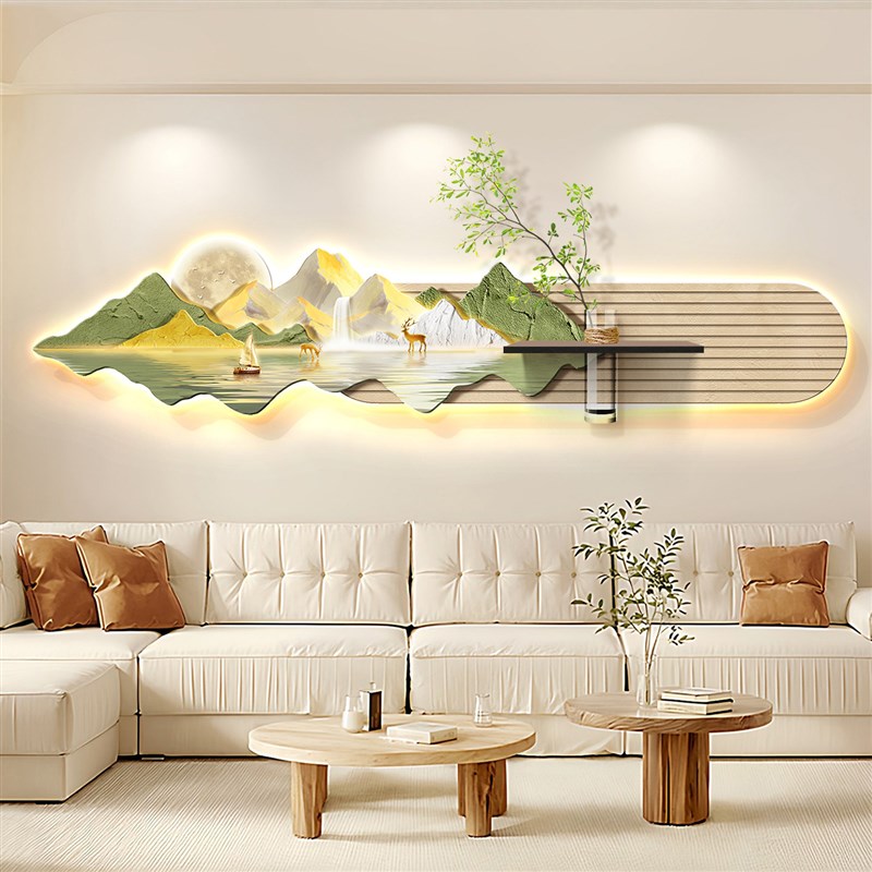 现代简约水培画客厅装饰画高级感绿植创意diy沙发墙上带花瓶挂画
