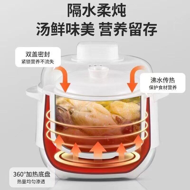 全自动迷你电炖盅 预约煲汤锅陶瓷1升 隔水炖燕窝智能电炖锅礼品