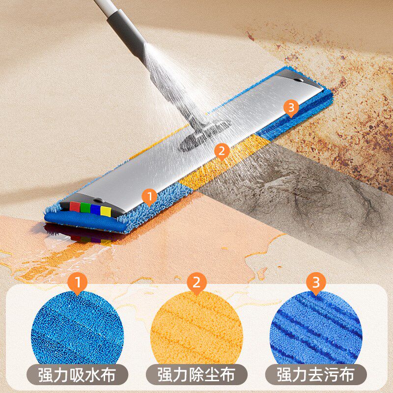 喷水拖把2024新款夹布毛巾夹懒人免手洗平板家用一拖净木地板专用