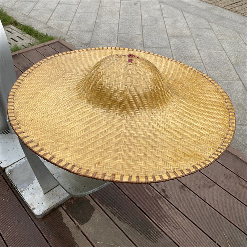 新款手工竹编优质斗笠遮阳防雨斗笠帽男钓鱼防晒舞蹈装饰高档竹帽