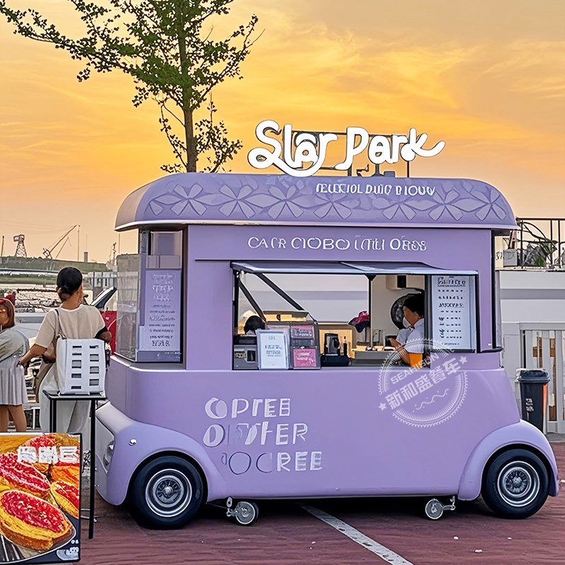 网红移动餐车多功能商用早餐快餐车夜市烧烤摆摊车电动四轮小吃车