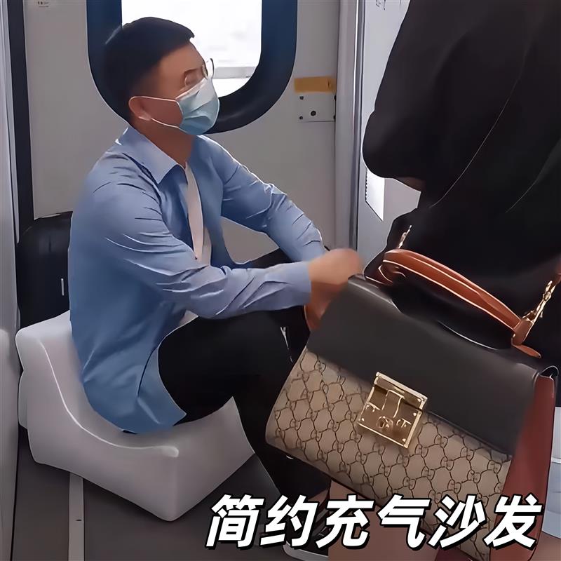 简约充气沙发懒人充气沙发免打气机可携式可折叠空气椅自带收纳袋