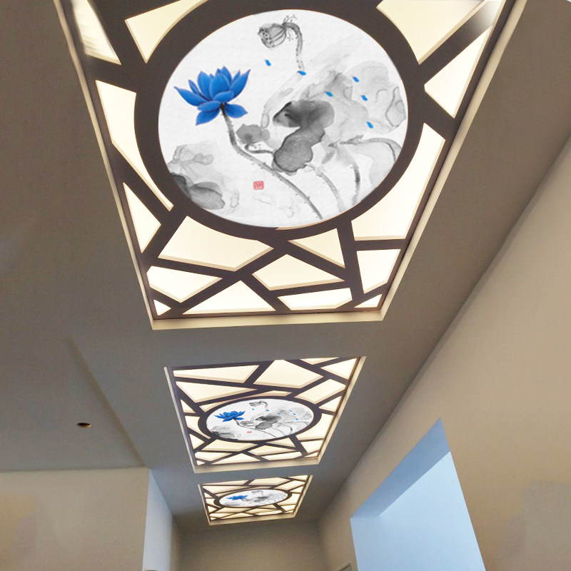 吊顶镂空花格雕花板隔断装饰通花中式客厅过道背景墙欧式屏风PVC
