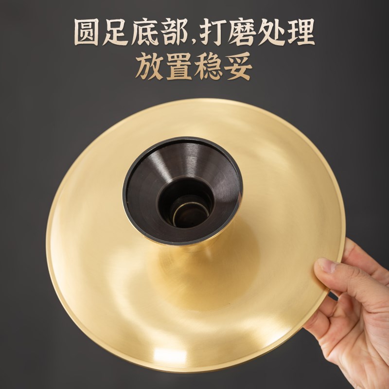 纯黄铜供盘供果果盘财神爷佛前供奉水果盘上供家用佛堂拜拜贡品盘