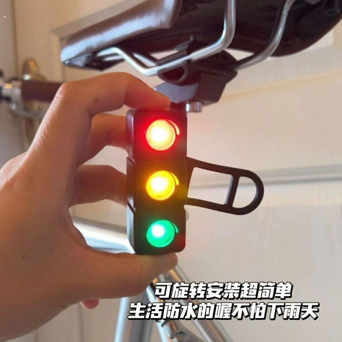 车载红绿灯同步器自行车灯充电红绿灯尾灯夜骑行灯山地车单车创意