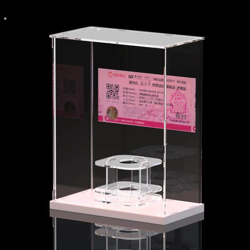 亚克力收纳展示盒应援棒高透明演唱会门票相框摆台爱丽棒防尘罩