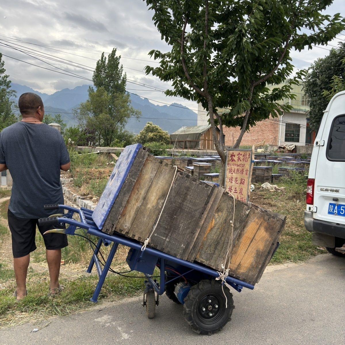 电动蜂箱专用手推车电动蜂蜜手推车养蜂运输车家用新款蜂场专用