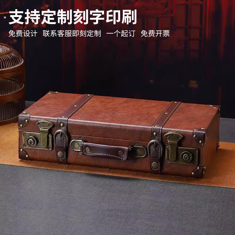 复古怀旧手提成衣服的收纳箱旅行箱储物箱子橱窗装饰摆件拍照道具
