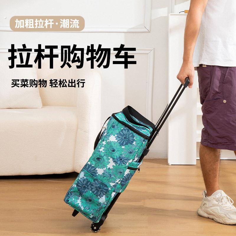 拉快递小车可折叠大容量买菜小拉车双层拉炼加大加厚加保温层购物