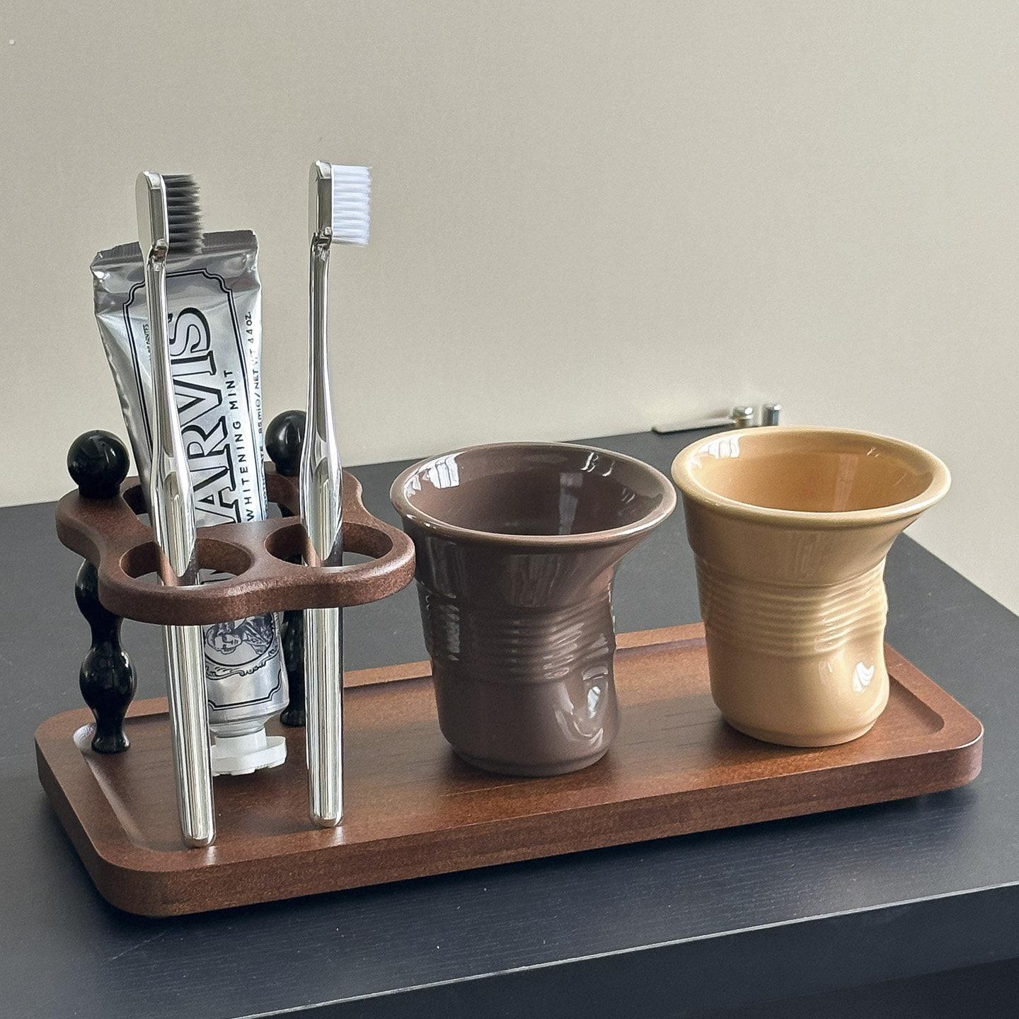 现代简约漱口杯牙刷杯洗漱杯刷牙杯套装中古高档牙杯牙刷架置物架