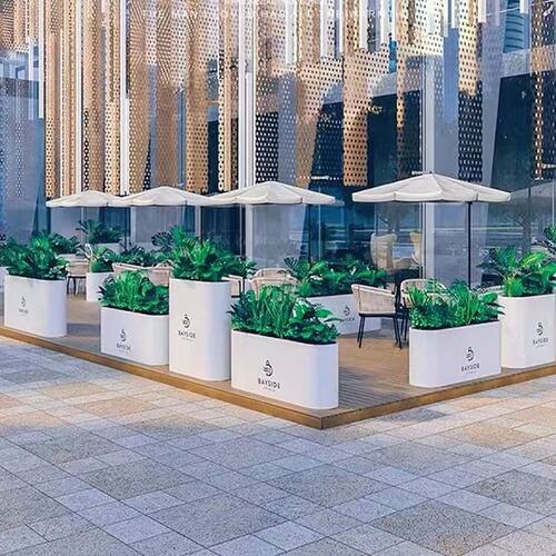 户外铁艺售楼部花箱组合商业街花池花槽成品金属隔断花坛围栏简约