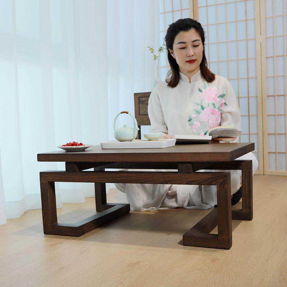 麦舍家居2024网红飘窗桌卧室小茶台迷你炕几小桌子榻榻米茶桌实木