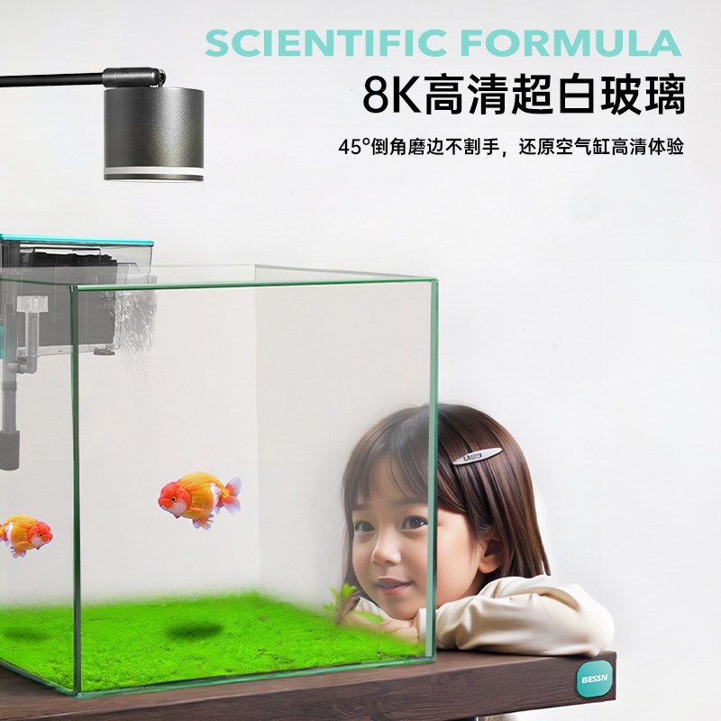 鱼缸小型客厅2025新款金晶五线超白家用过滤制氧兰寿金鱼玻璃缸