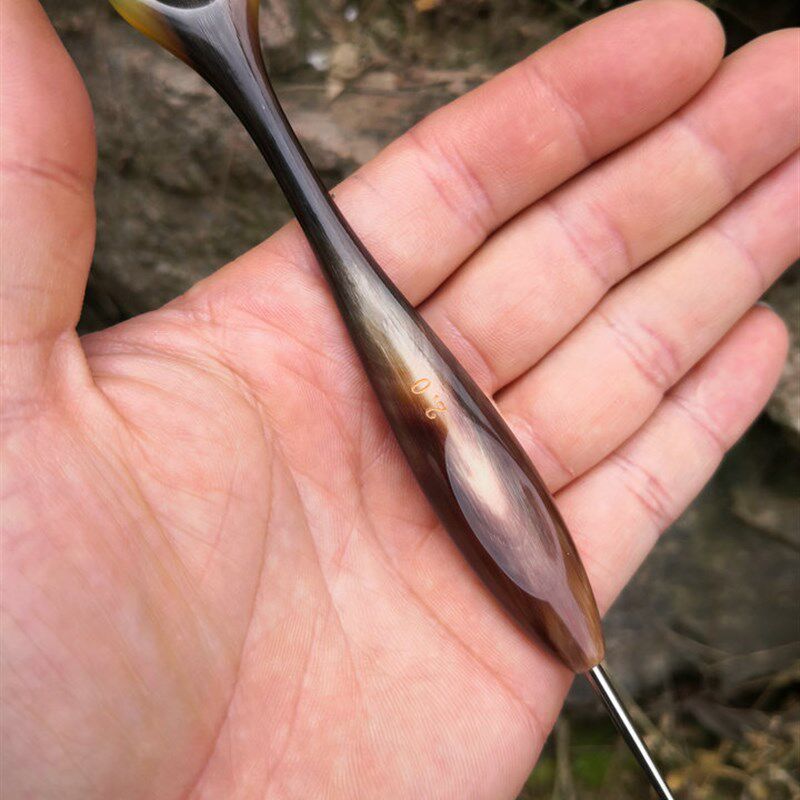 个性手作毛衣勾针毛线蕾丝手钩编织工具七针坊沪牌不锈钢针真牛角