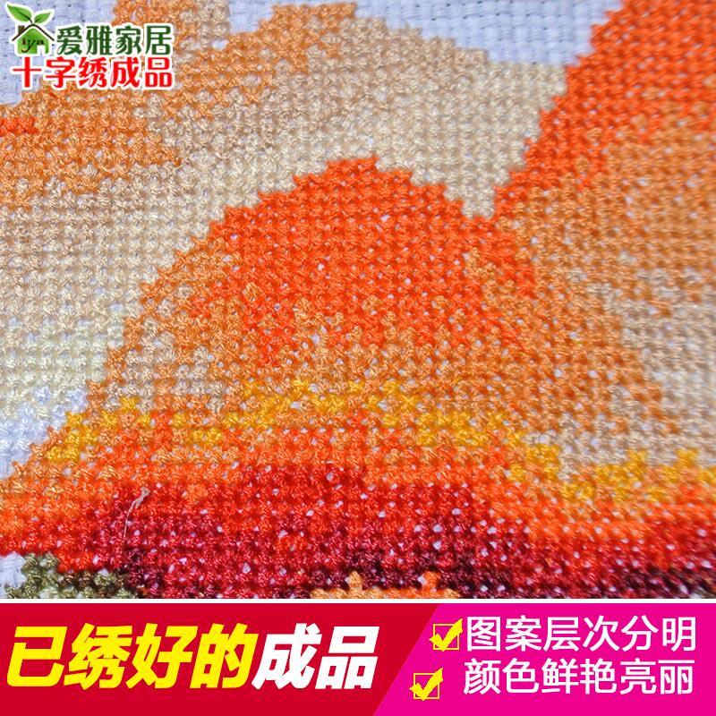 2025年新款线绣鸿运当头十字绣成品机绣流水生财纯手工客厅山水画