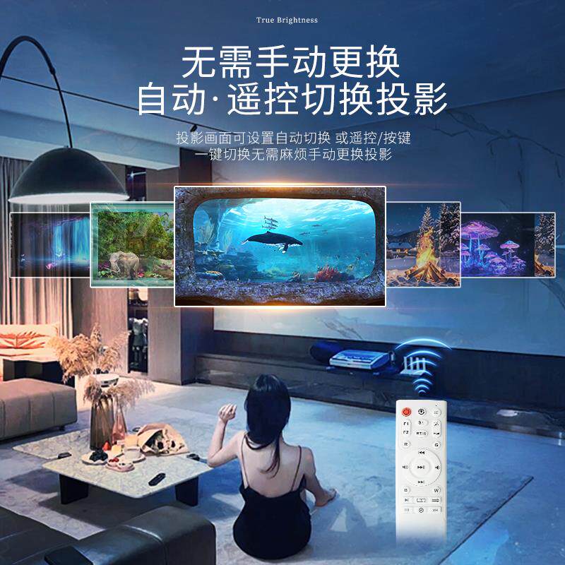 3d动态星空投影灯满天星卧室氛围立体全息新款床头小夜灯裸眼遥控