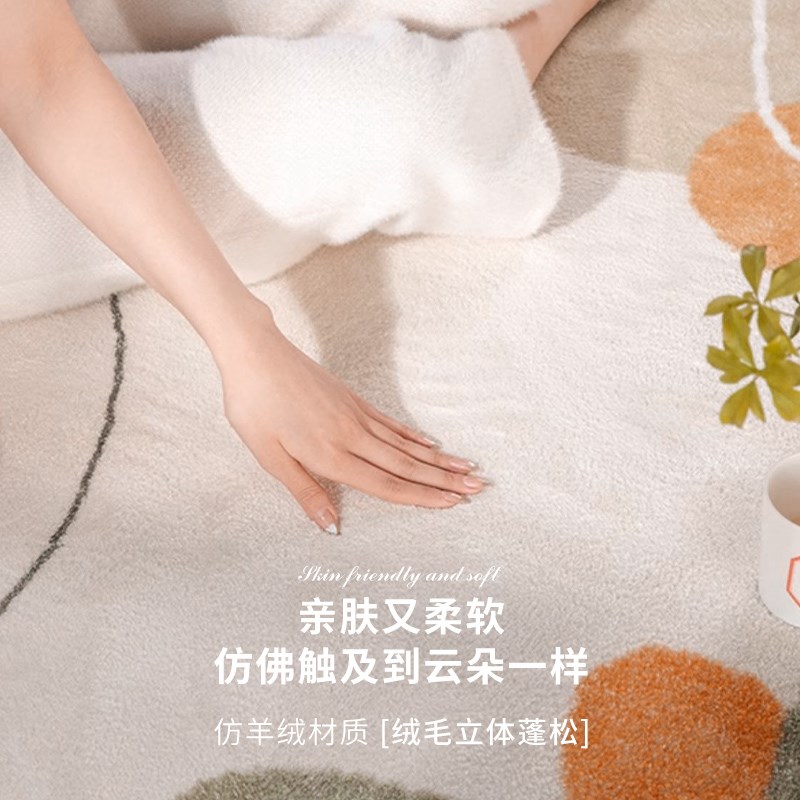 蜡笔小新地毯女孩卧室高颜值2025新款冬季加厚毛绒儿童房床边地垫图片