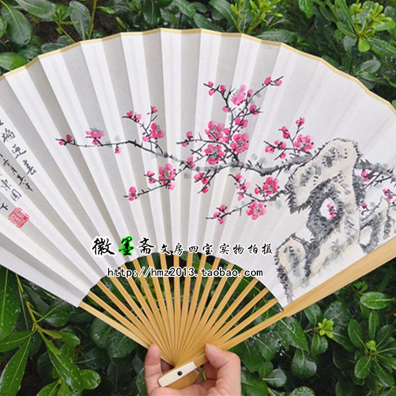 5把包邮手工8/9/9.5寸水磨司玉竹宣纸折扇苏工扇子空白洒金扇面夏