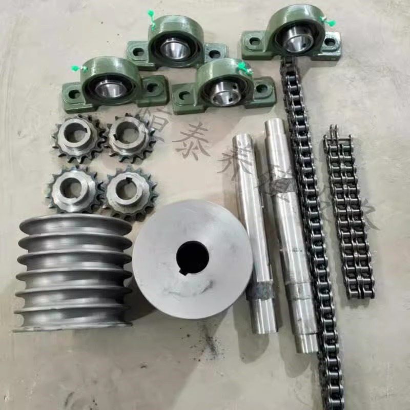 刮粪机配件清粪机全套六槽绳轮实心八槽全自动养殖设备转角轮链轮