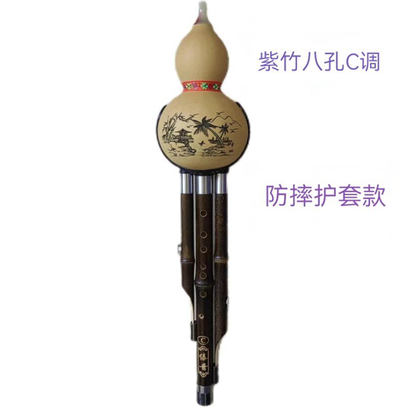 八孔葫芦丝紫竹楠竹天然葫芦8孔C调小学生专用防摔乐器