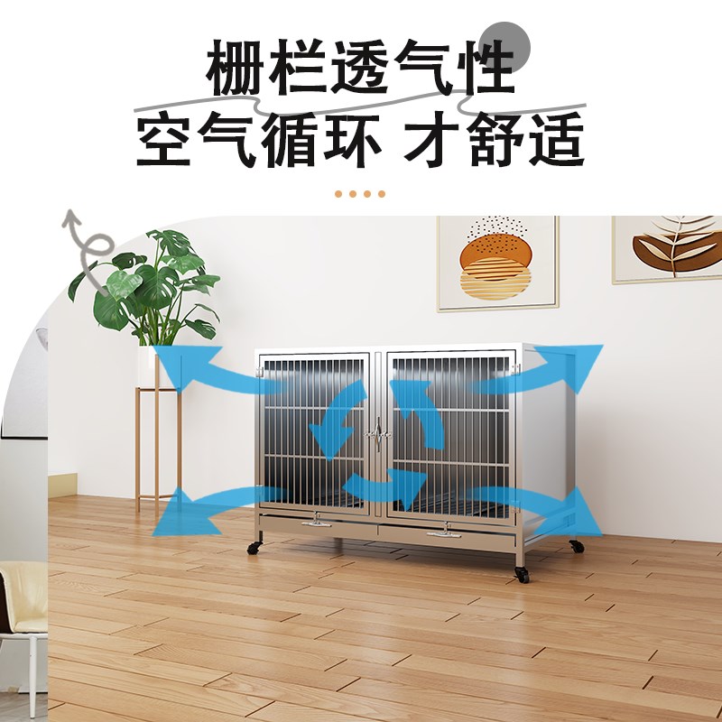 圣宠不锈钢狗笼子三层宠物展示笼小型犬展示柜住院笼宠物店寄养笼
