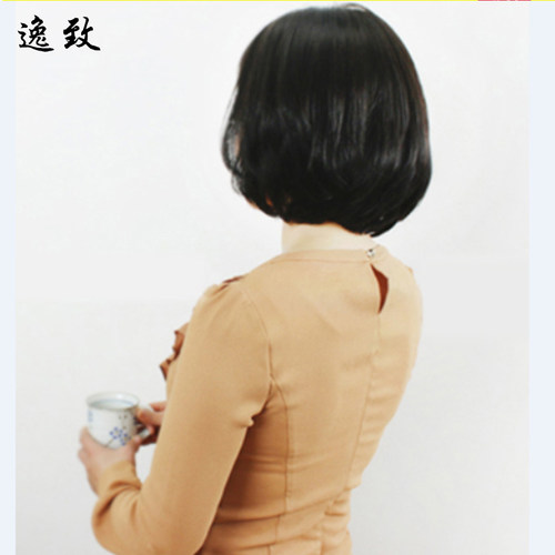 假发女短发真人发丝中老年假发真发中年女士妈妈短直发发型真发套