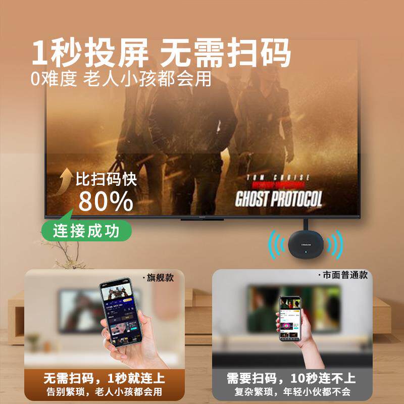 投屏器手机连电视无线同屏hdmi连接转接显示器电脑