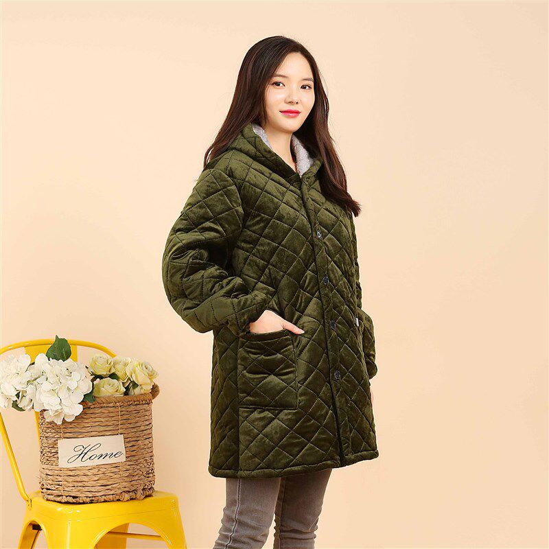 冬季加厚加绒罩衣男女围裙保暖加棉工作服护衣时尚外套棉衣棉袄