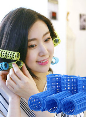 八字空气刘海卷发筒网红神器大波浪内扣定型头发根蓬松夹空心卷筒