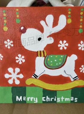 柒彩 数字油画diy儿童手绘 人物动漫 装饰 圣诞雪人20*20