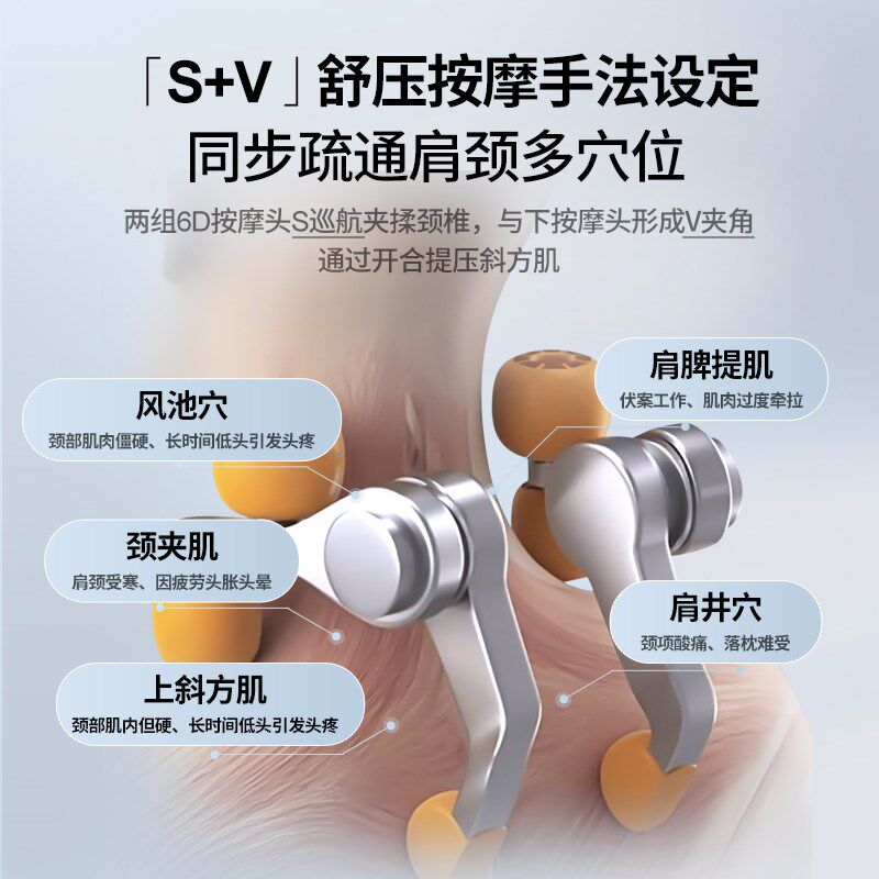 许愿花颈椎按摩器揉捏夹脖子多功能斜方肌腰部背部脖子肩颈按摩仪